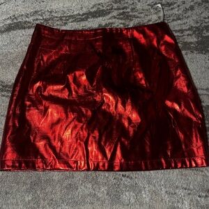Red Metallic Skirt